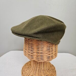 Scala‎ Flat Cap Ascot Sz S/M Olive Green Knit Driving Hat